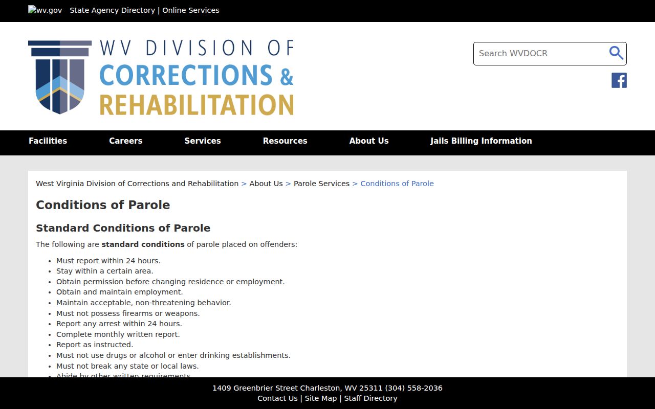 Wyoming County criminal history West Virginia parole conditions