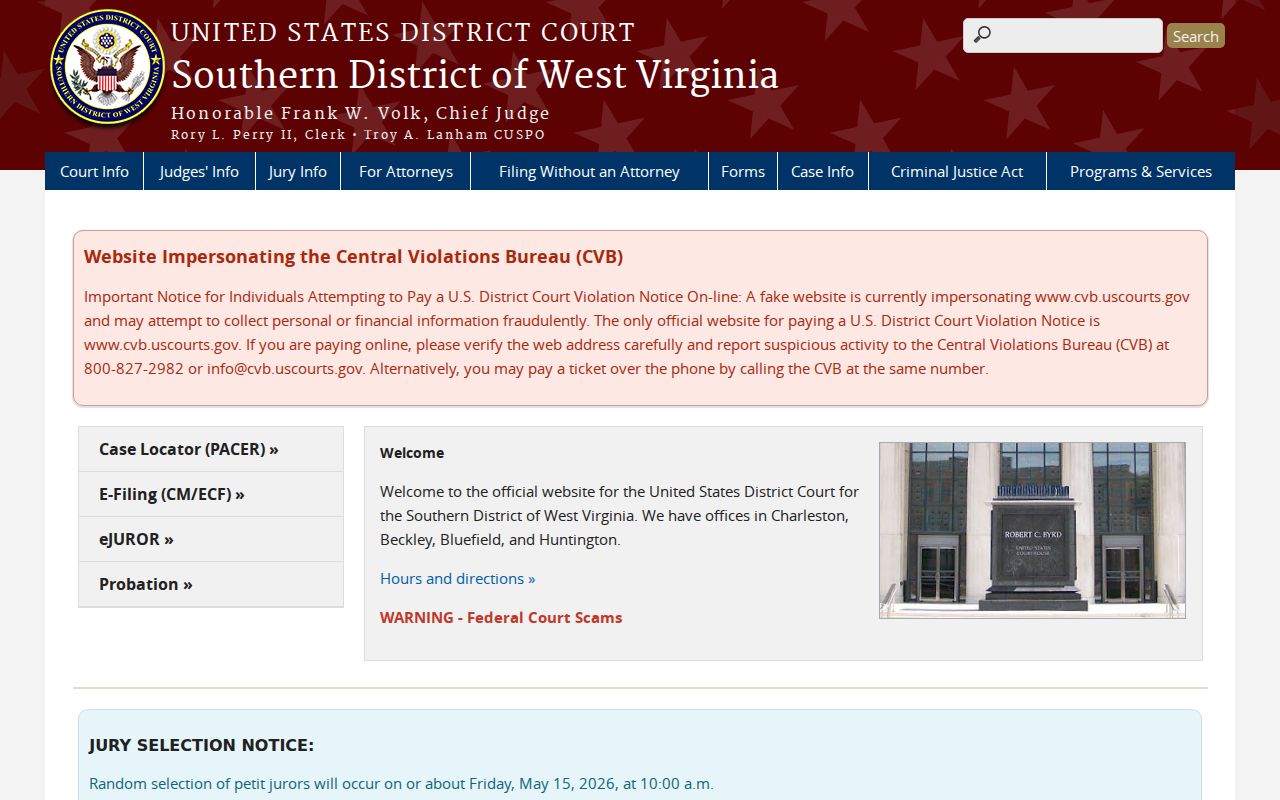 Wyoming County criminal history Southern District federal court
