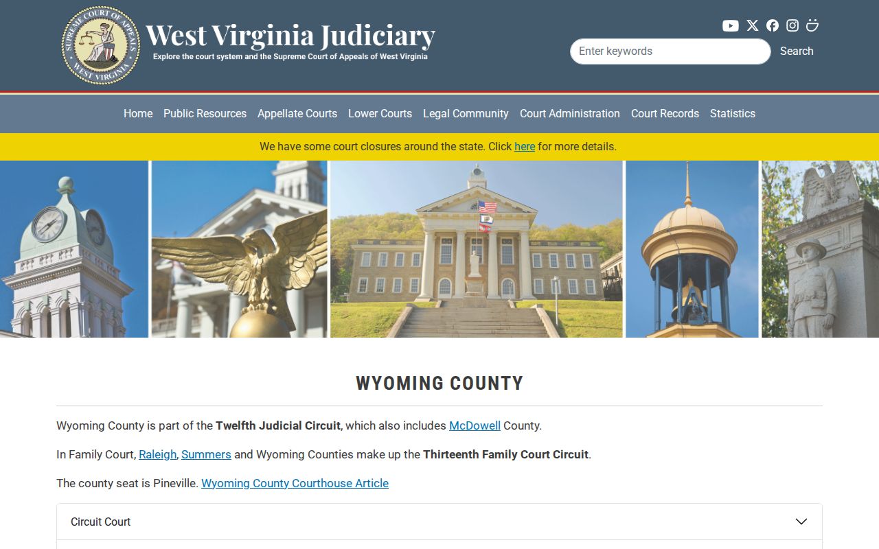 Wyoming County criminal court cases official court contacts