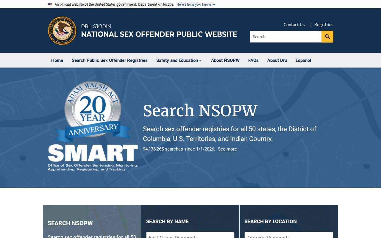 National search used with Wyoming County sex offender registry records